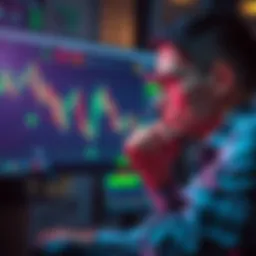 A person contemplating selling digital assets, looking at fluctuating price charts on a computer screen with thoughtful expression.