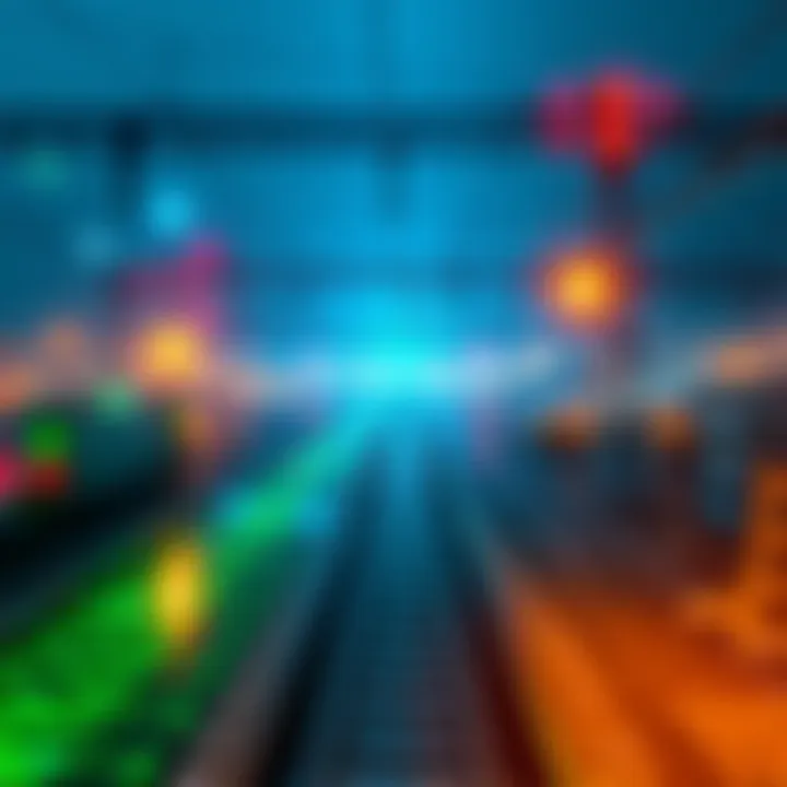 A visual representation of digital infrastructure resembling railroads and oil industries, showcasing interconnected networks and modern technology.