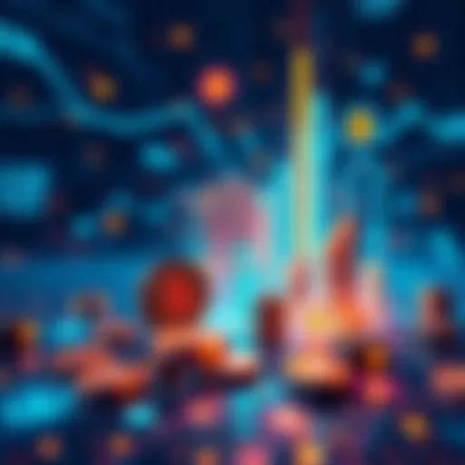 A futuristic illustration showing digital currency symbols and technology icons representing the digital assets revolution in finance.