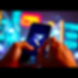 A smartphone displaying a digital currency app with the Digital Rupee logo, showcasing seamless money transfer between users.