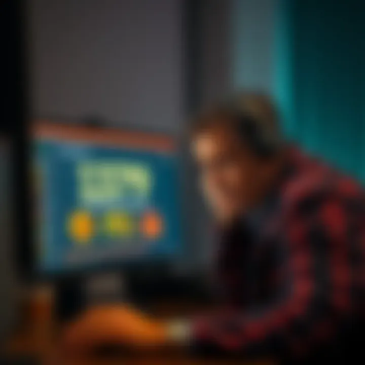 A worried person looking at a computer screen showing missing digital assets, symbolizing a locked wallet and theft