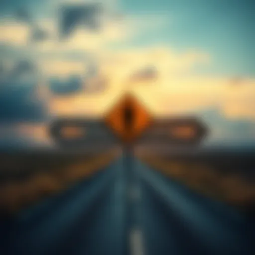 A split road sign showing two paths, symbolizing a difficult choice, with a cloudy sky in the background.