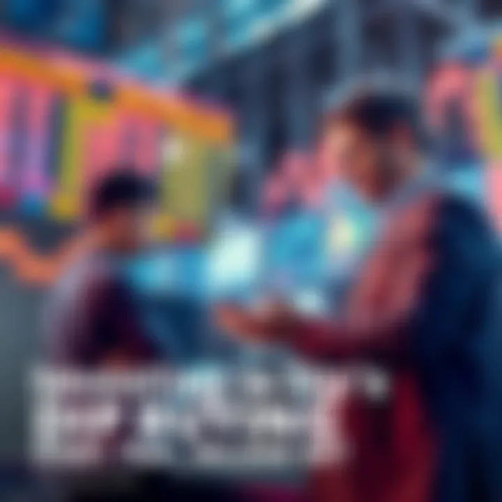 Visual representation of investors analyzing market trends and discussing strategies in a fluctuating market environment