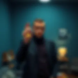 Disappointed Investor Holding Token An investor looks frustrated while holding a single token in a dimly lit room, feeling let down by recent investment outcomes.