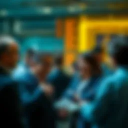 A group of people engaged in a conversation about digital currency and cash, showing mixed reactions and interest in the future of money.
