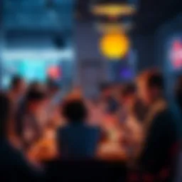 A lively online forum with people chatting about various topics, including donuts, creating a friendly atmosphere.