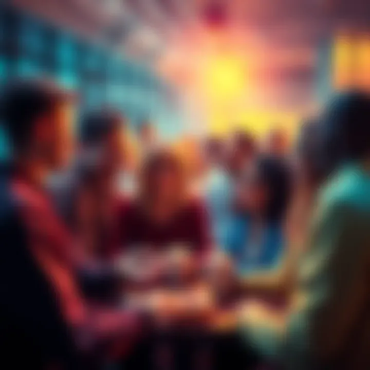 People engaging in a lively discussion about various topics, including donuts.