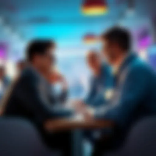 A group of people discussing donuts and governance rules in a friendly environment.