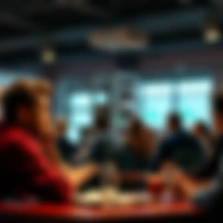 People engaged in a lively discussion about misinformation, showing different viewpoints