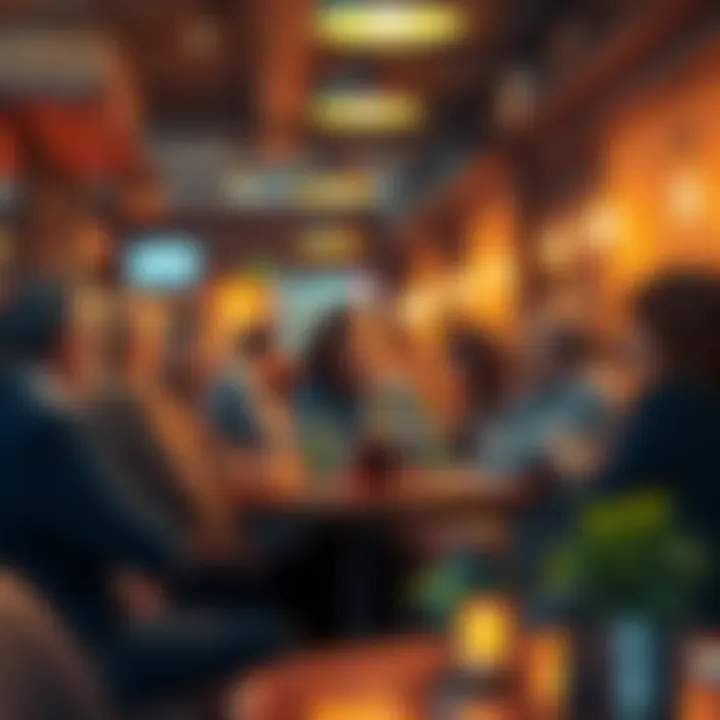 A group of people engaged in a lively discussion about social issues at a café