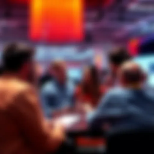 A group of people exchanging ideas about portfolio ratings and providing feedback in a forum setting