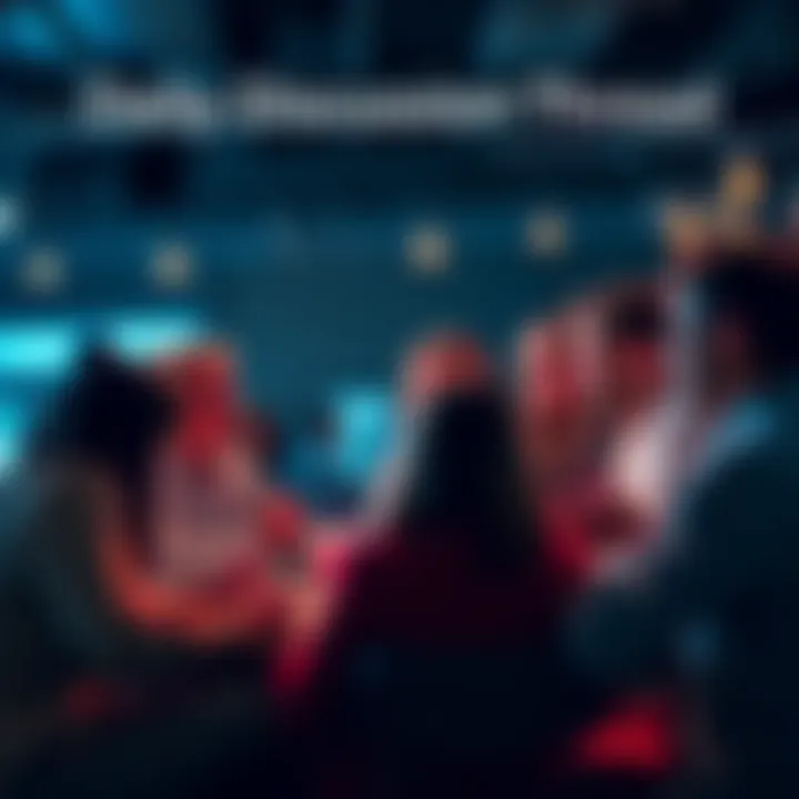 A group of people engaging in a lively discussion about donuts and various topics