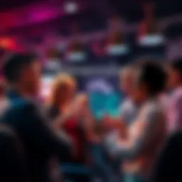 People engaging in a discussion about recent events and trading strategies, sharing ideas in a lively setting.