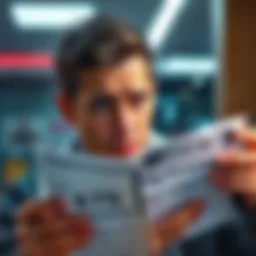 A person looking worried while checking a bank statement, with a legal fee highlighted, expressing concern over a financial transaction.