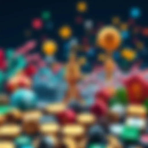 An assortment of financial icons representing different investment assets like stocks, bonds, and real estate, illustrating diversification in investing.