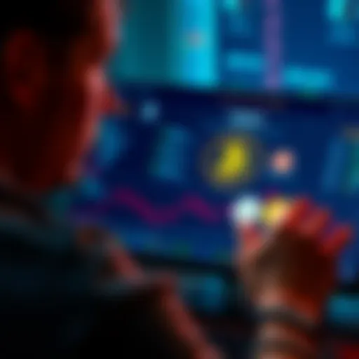 A person analyzing cryptocurrency options with Bitcoin and privacy coins on a screen.