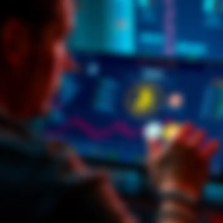 A person analyzing cryptocurrency options with Bitcoin and privacy coins on a screen.