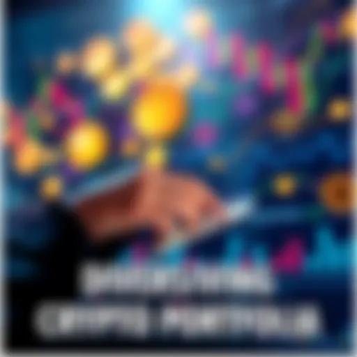 A person examining various cryptocurrency coins with charts and graphs in the background, symbolizing investment opportunities beyond major coins.