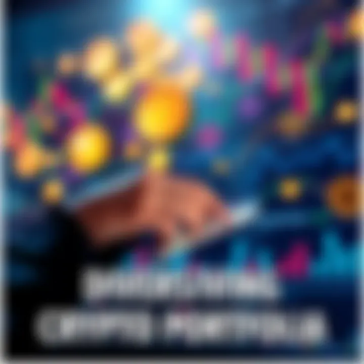 A person examining various cryptocurrency coins with charts and graphs in the background, symbolizing investment opportunities beyond major coins.