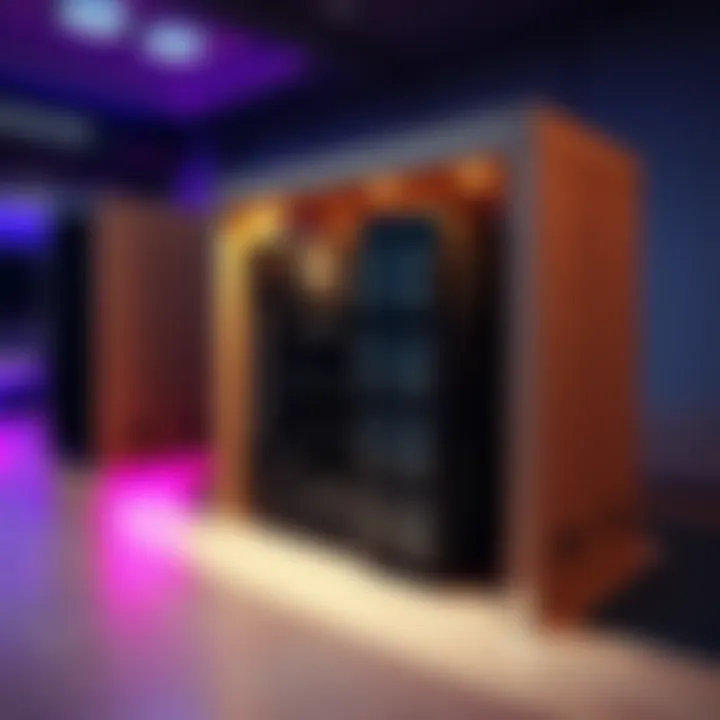 A custom-built server rack designed to reduce hard drive vibration and noise, made from wood with HDDs installed.