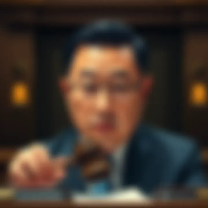 Do Kwon Sentenced to 15 Years Do Kwon in court with a judge's gavel in the background, symbolizing his sentencing for the TerraUSD collapse.
