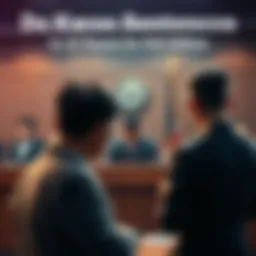 Do Kwon Sentenced A courtroom scene showing Do Kwon being sentenced to prison for fraud while victims look on in disbelief.