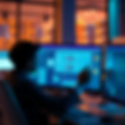 A person analyzing a computer screen displaying software for digitizing documents, with customizable fields and reporting options