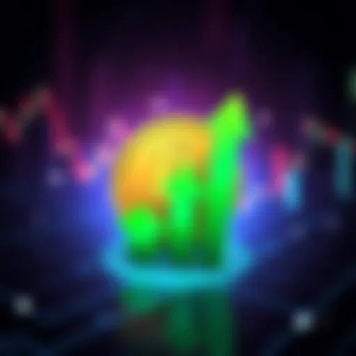 DOGE coin with upward arrows A graphic showing the DOGE coin with green upward arrows indicating a potential price increase during X's trading launch.