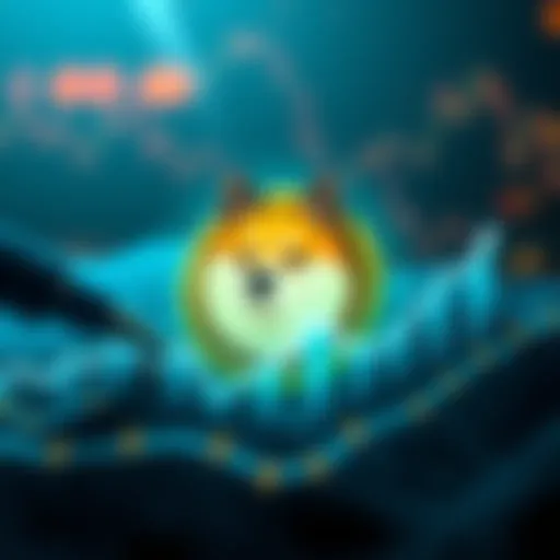 Doge Coin symbol surrounded by a rising graph, representing stability in the market