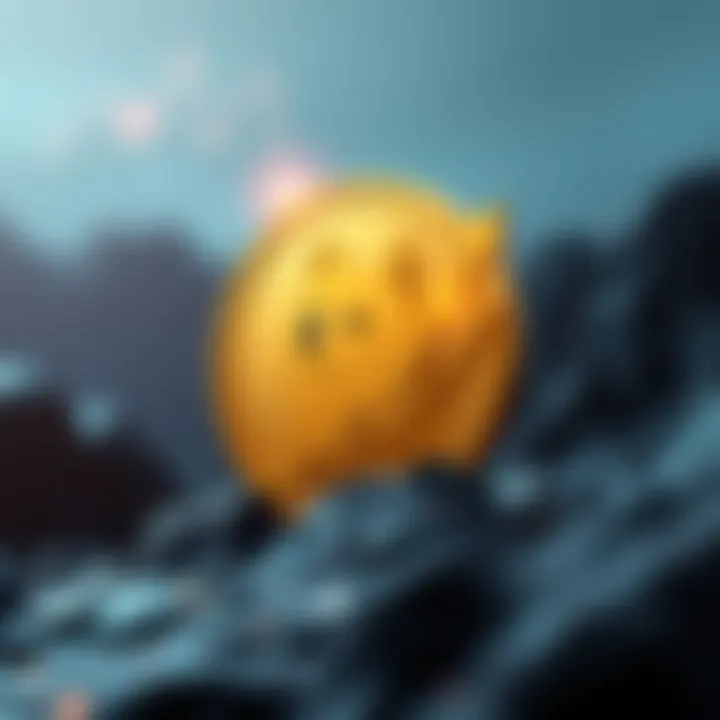 A visual representation of Doge Coin maintaining a 1:1 value ratio, with a coin symbol and upward trend graph, symbolizing investor confidence.