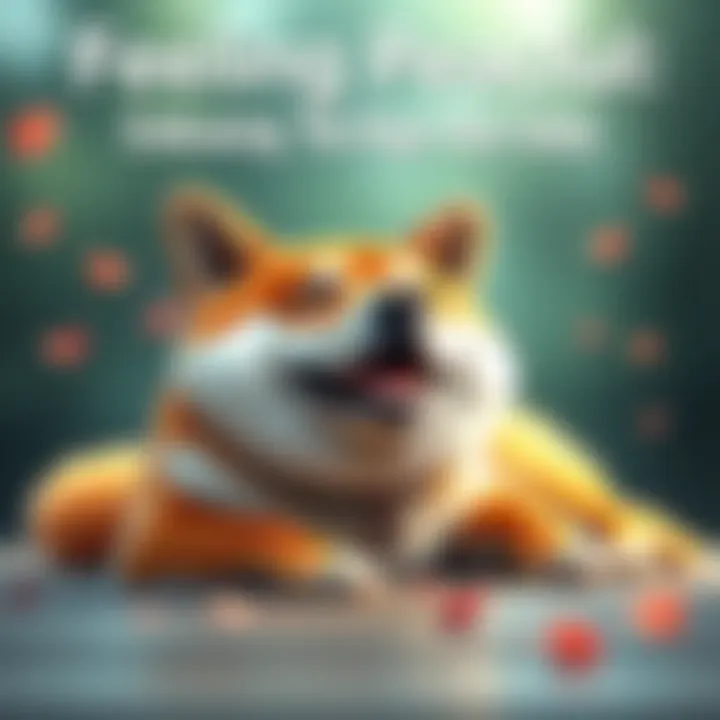 A cheerful Shiba Inu dog lying down with a serene expression, surrounded by a peaceful setting, conveying joy and relaxation.