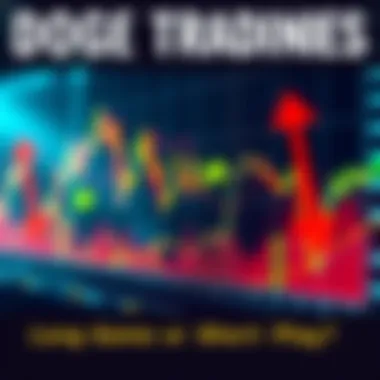 A chart showing DOGE price fluctuations with buy-in points highlighted and arrows indicating long-term and short-term strategies