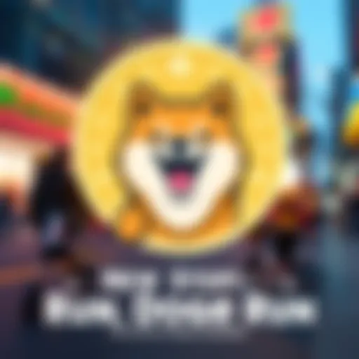 A vibrant Dogecoin logo featuring the Shiba Inu dog, symbolizing the excitement around Dogecoin's rise in popularity