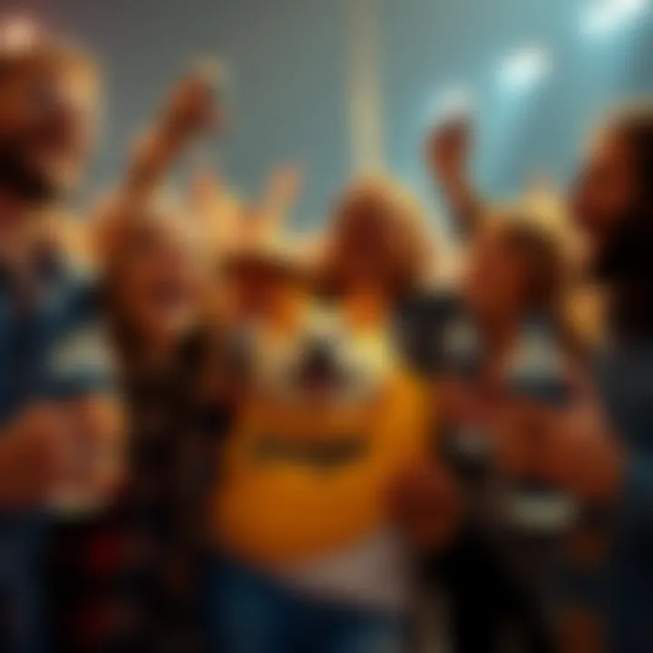 A diverse group of people enjoying themselves while sharing laughter and positivity, holding Dogecoin logos and water bottles to emphasize hydration and kindness.