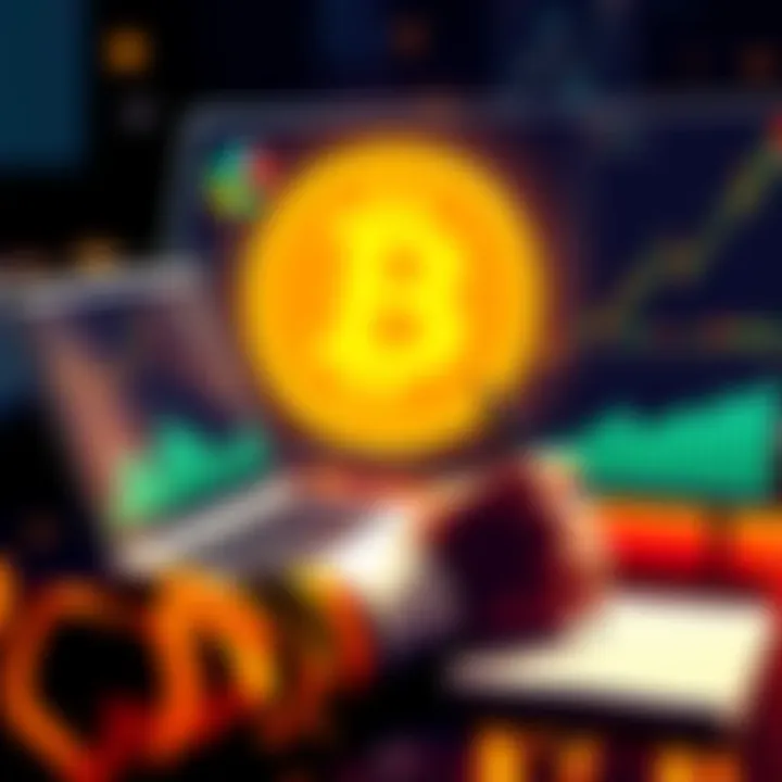 A person analyzing Dogecoin charts and graphs with a laptop and notepad, planning an investment strategy.