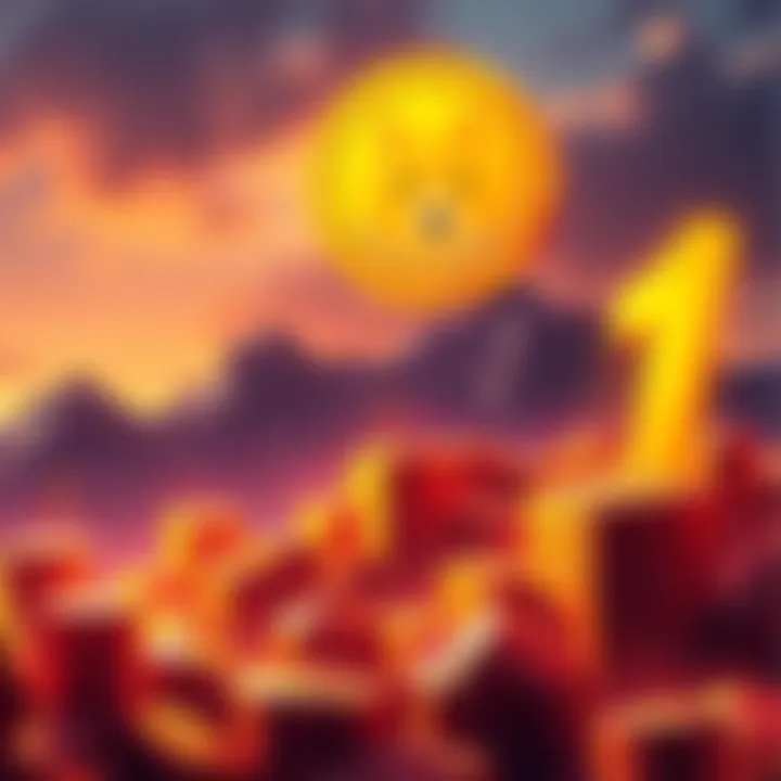 Doge Coin Price Climb A graphic showing the Doge coin climbing towards a dollar sign, symbolizing excitement in the Doge community.