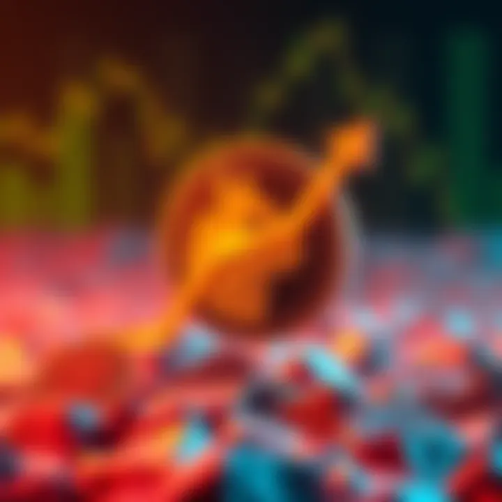 A graphic showing the Dogecoin logo with an upward trend arrow, symbolizing its stability in the cryptocurrency market.