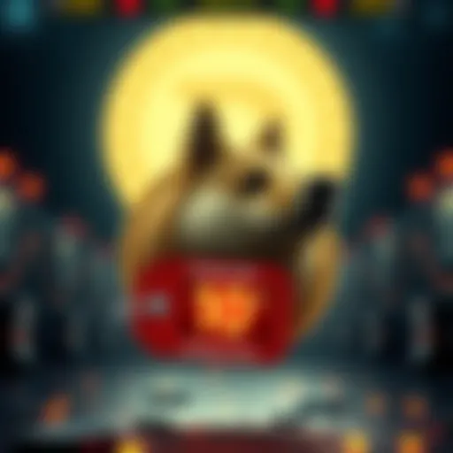 A graphic showing the Dogecoin logo with a price tag displaying 10 cents, representing its current value in the cryptocurrency market.