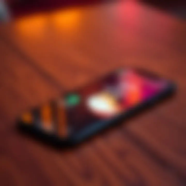 A Dogecoin Card placed on a wooden table next to a smartphone displaying the Robinhood app