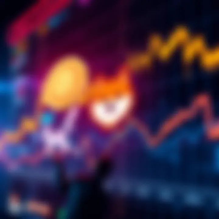 A chart showing the rising price of Dogecoin amidst market activity.
