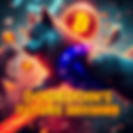 A visual representation of Dogecoin competing with other cryptocurrencies, highlighting innovation and strategy in the crypto market.