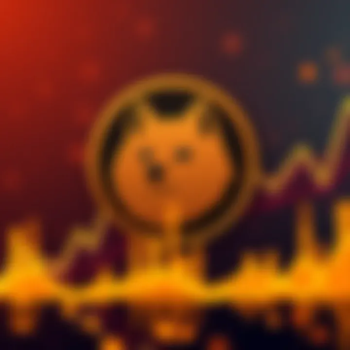 Dogecoin logo with a rising graph A graphic showing the Dogecoin logo accompanied by a rising financial graph symbolizing its growth and popularity in 2026