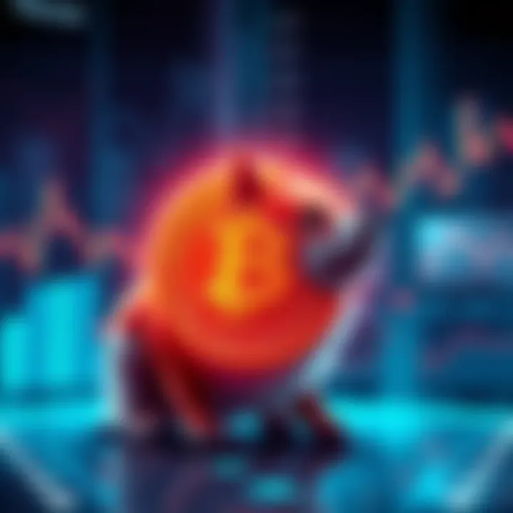 A graphical representation of Dogecoin's market trends with charts and investment strategies.