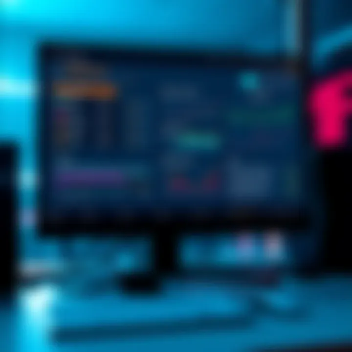 Dogecoin Mining Pool Recommendations A computer screen displaying Dogecoin mining pool options with graphs and charts showing performance and fees.