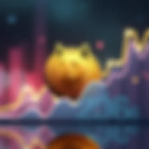 A graphic showing the Dogecoin symbol with a rising chart behind it, representing future predictions for Dogecoin in 2026.