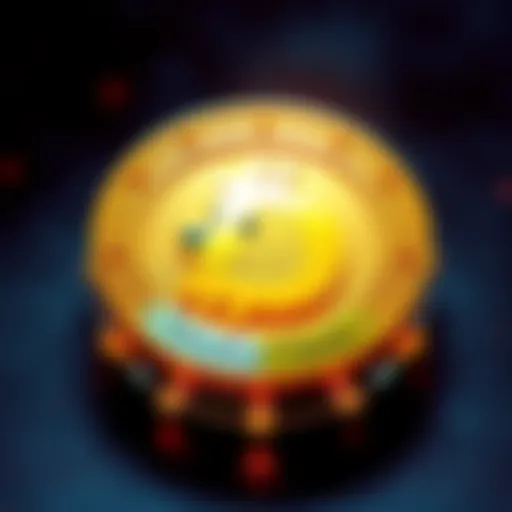 A Dogecoin symbol surrounded by a label stating 'Timeless Classic' highlighting its significance in cryptocurrency.
