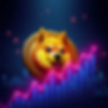 The Dogecoin logo with a graph showing an upward trend, symbolizing its resurgence in 2026.