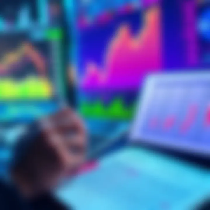 A person analyzing investment charts with a calculator and notebook, focusing on dollar-cost averaging in their financial planning.