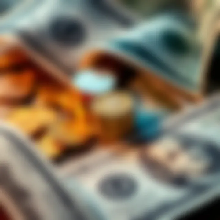A close-up of dollar bills and coins representing financial change