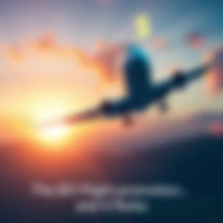 $1 Flight Promotion A graphic showcasing an airplane taking off with a dollar sign in the background, illustrating budget-friendly travel options.